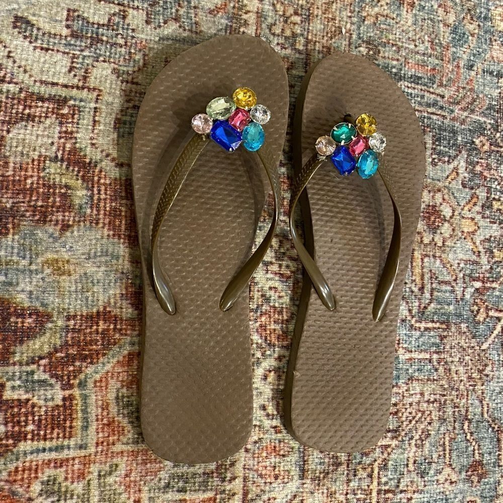 Rue 21 jewel embellished flip flops